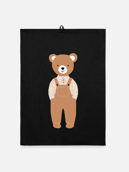 Teddy - Organic Geschirrtuch - Schwarz - Vorne
