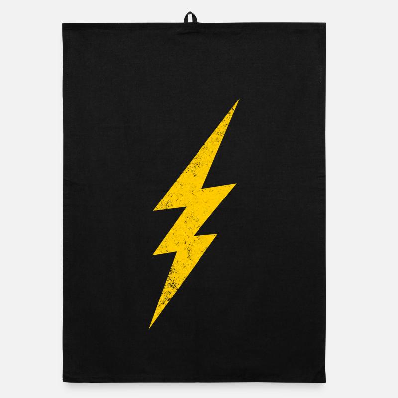 Energy flashDesign in yellow Organic dish towel