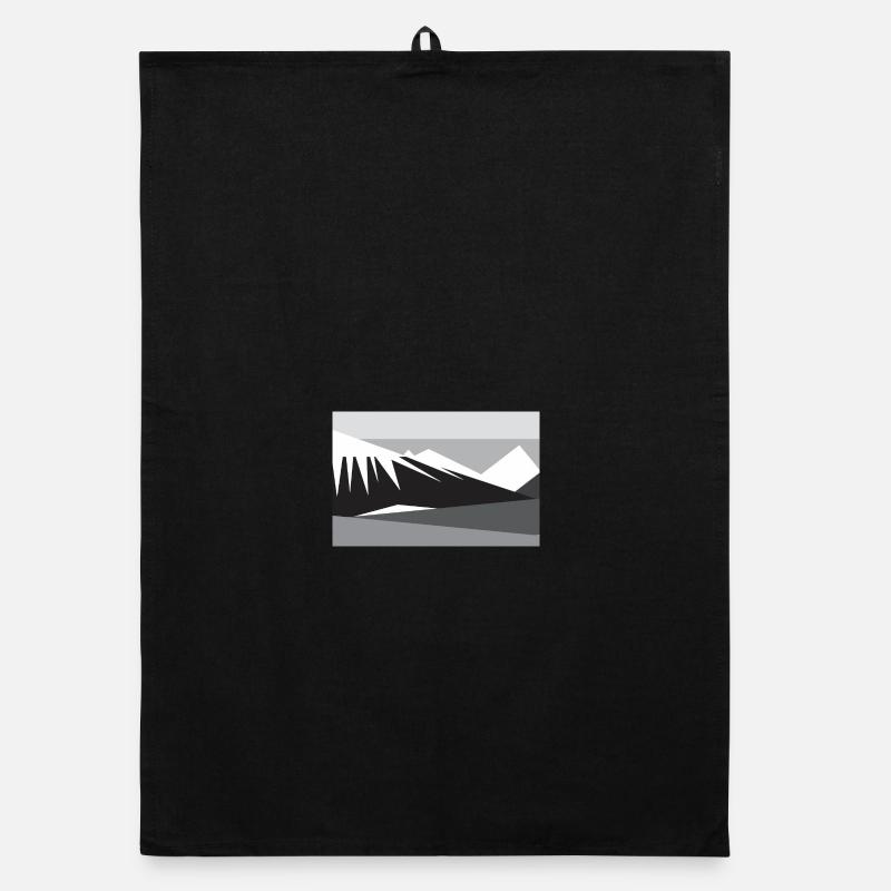 Geometic mountain silhouette Organic dish towel