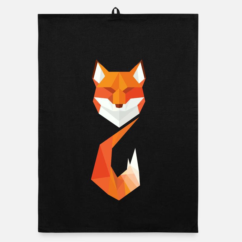 Modern Geometric Fox Organic dish towel