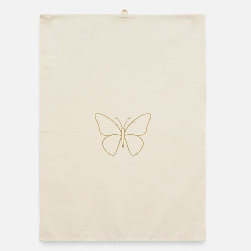 Silhouette papillon doré Torchon bio