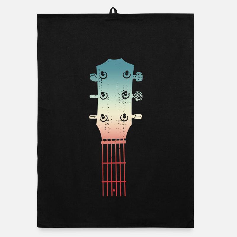 Sketch of a guitar headstock Organic dish towel
