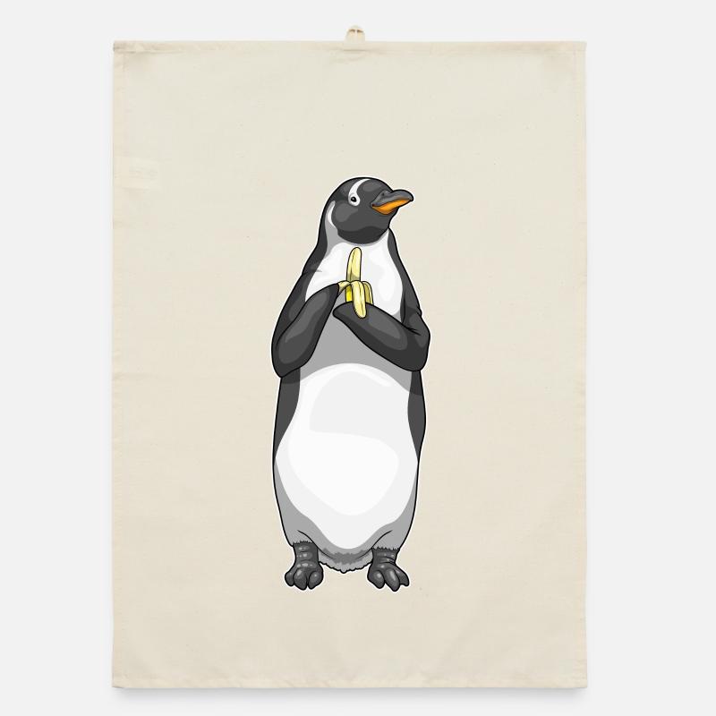 Pinguin Banane Frucht Organic Geschirrtuch