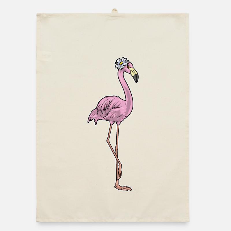 Flamingo Gänseblümchen  Organic Geschirrtuch