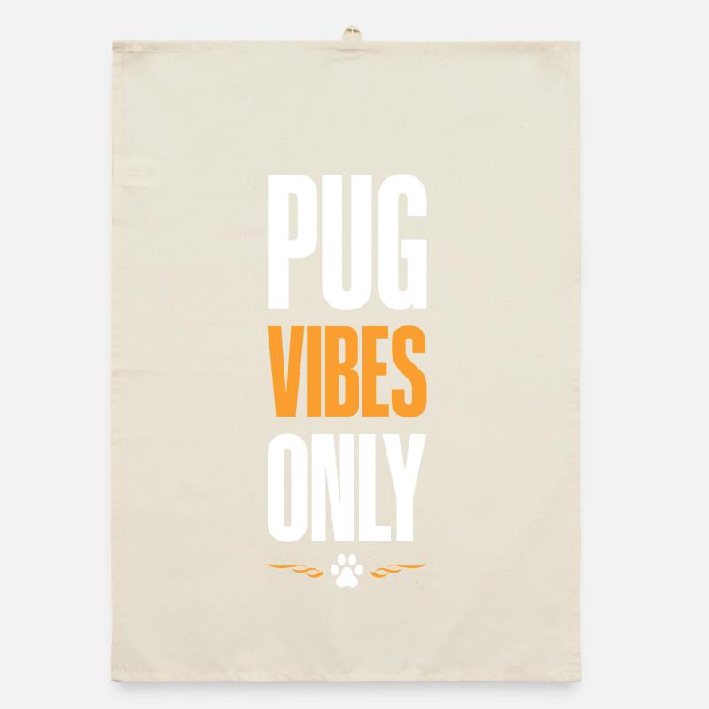 Pug Vibes Only Organic Geschirrtuch
