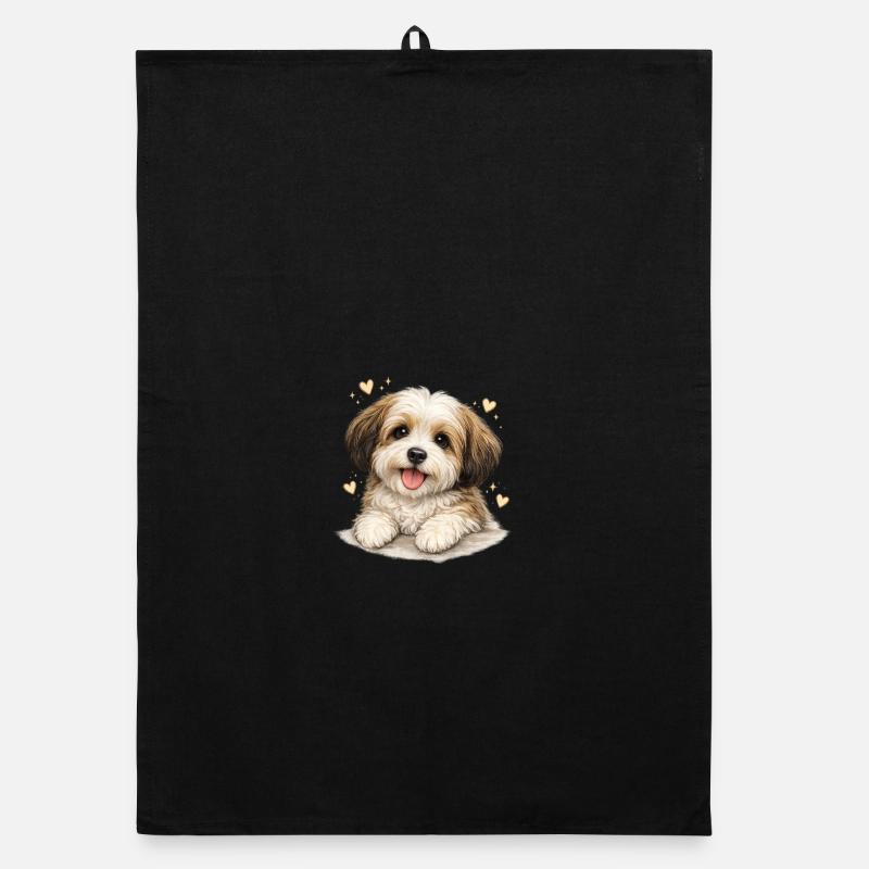 Chiot tendre avec du cœur Torchon bio