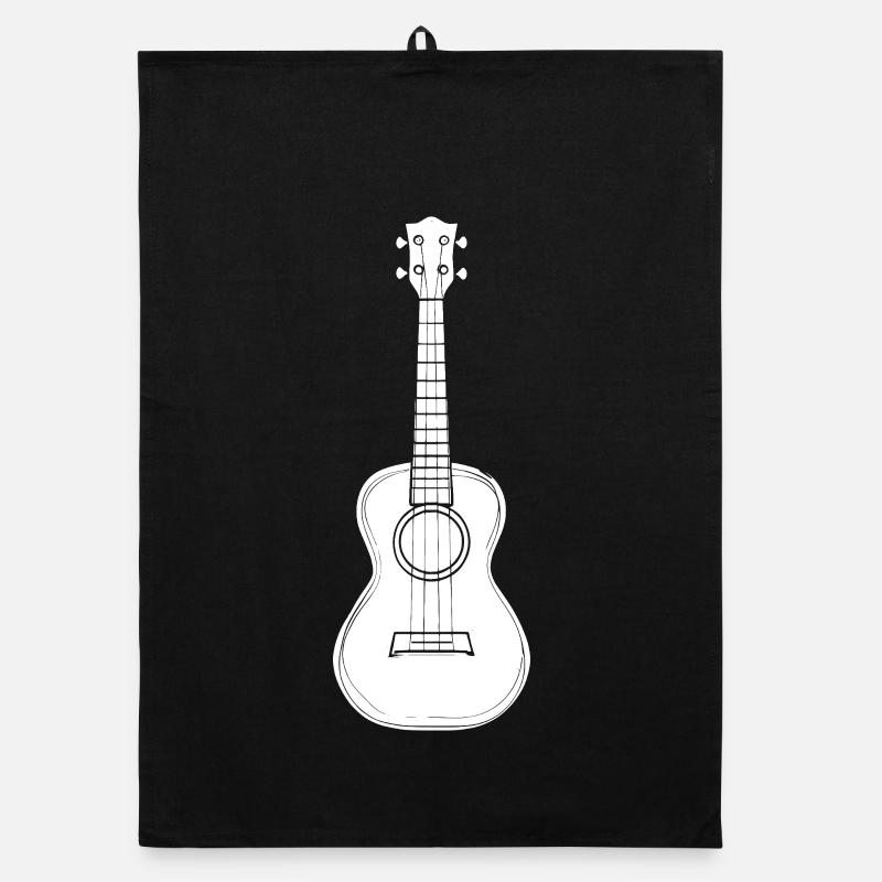Ukulele Instrument Zeichnung Organic Geschirrtuch