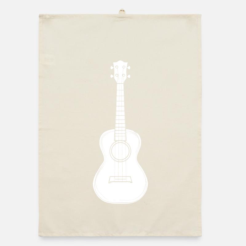 Ukulele Instrument Drawing Organic dish towel