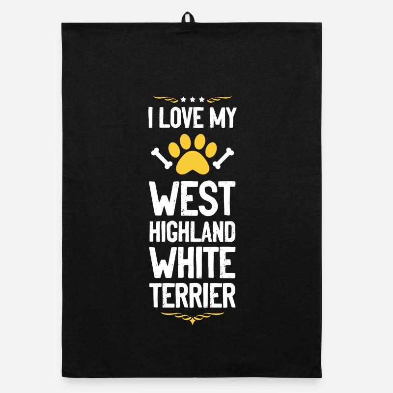 West Highland White Terrier Liebe Organic Geschirrtuch