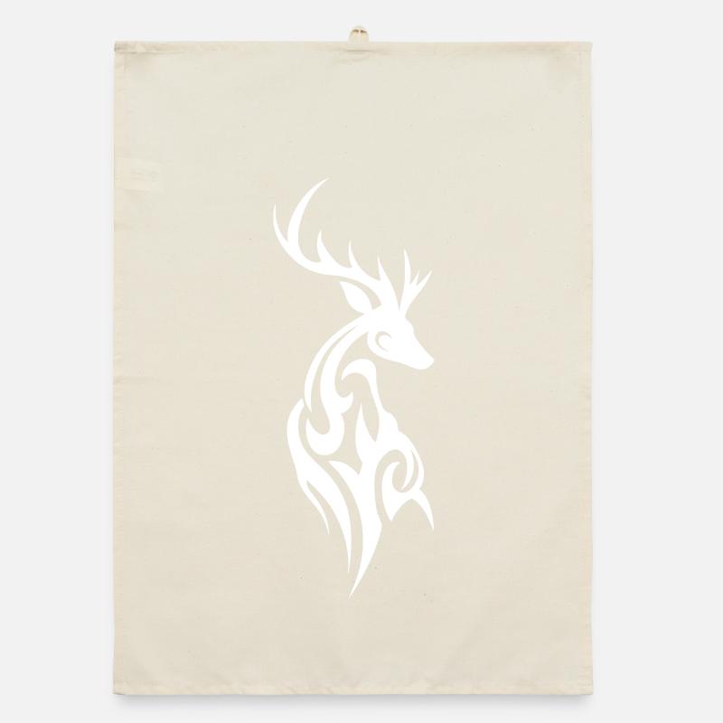 Silhouette du cerf tribal Torchon bio