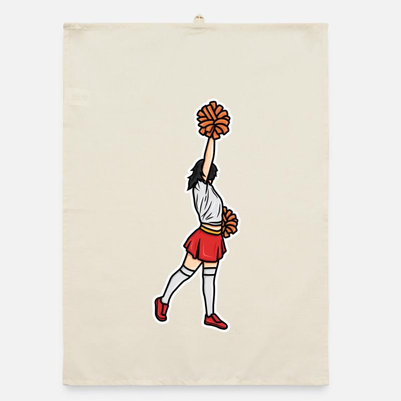 Cheerleader Mädchen Skizze Organic Geschirrtuch