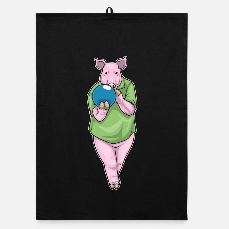 Schwein Bowling Bowlingkugel Organic Geschirrtuch