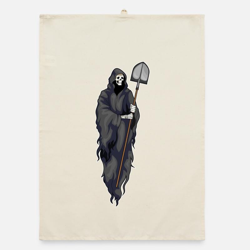 Sensemann Halloween Schaufel Organic Geschirrtuch