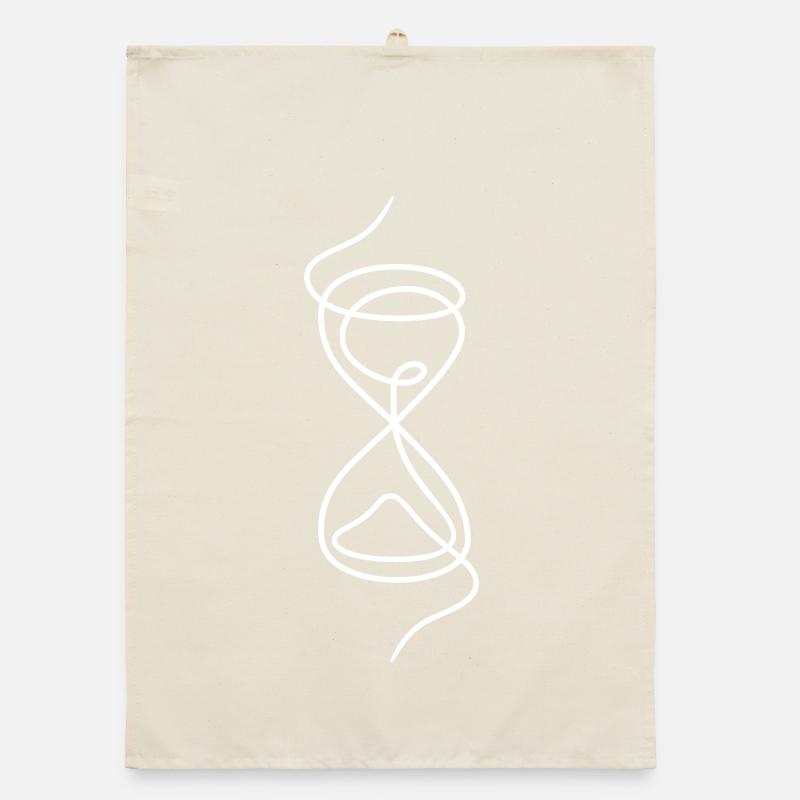 Hourglass Sketch – Time and Transience Organic dish towel