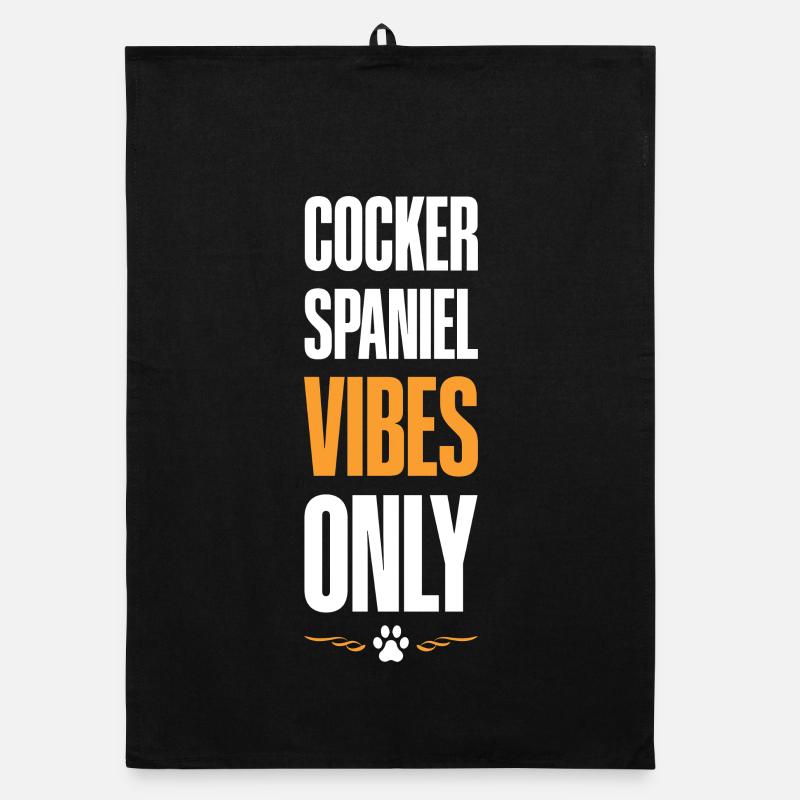 Cocker Spaniel Vibes Only Organic dish towel