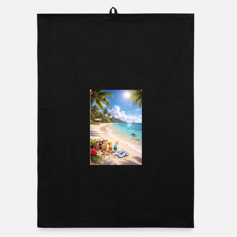 Tropical Beach Dream Palm Tree Paradise Organic dish towel