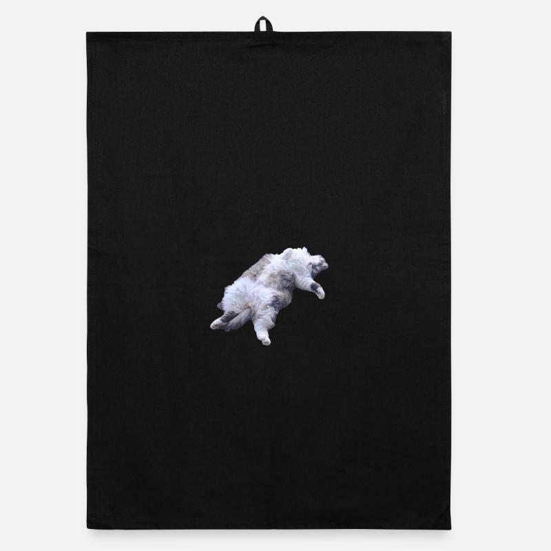 Cuddly Fur Cat Lying Pose Organic dish towel
