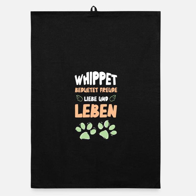 Whippet Liebe Leben Design Organic Geschirrtuch