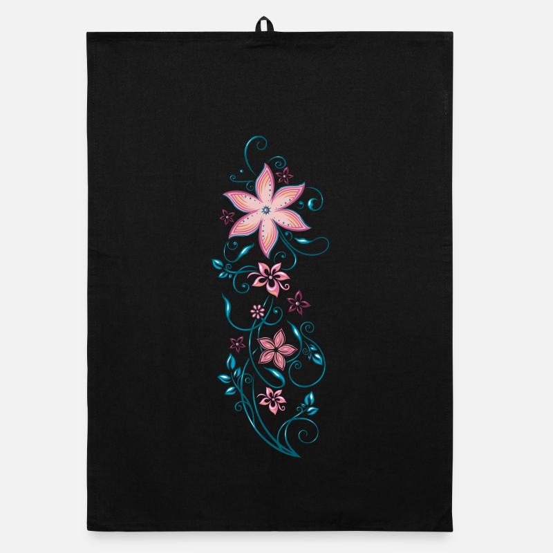 Fleurs Fleurs Été tropical coloré Torchon bio