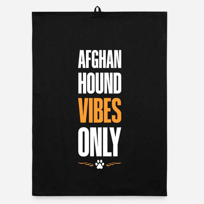 Afghan Hound Vibes Only Organic Geschirrtuch