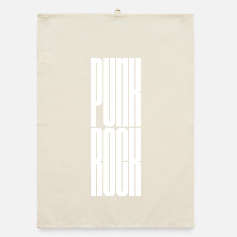 Punk Rock Block Typography Organic dish towel