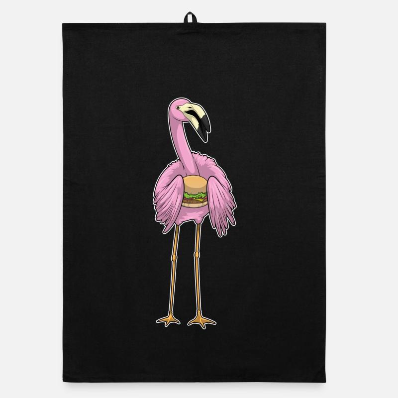 Flamingo Cheeseburger Organic dish towel
