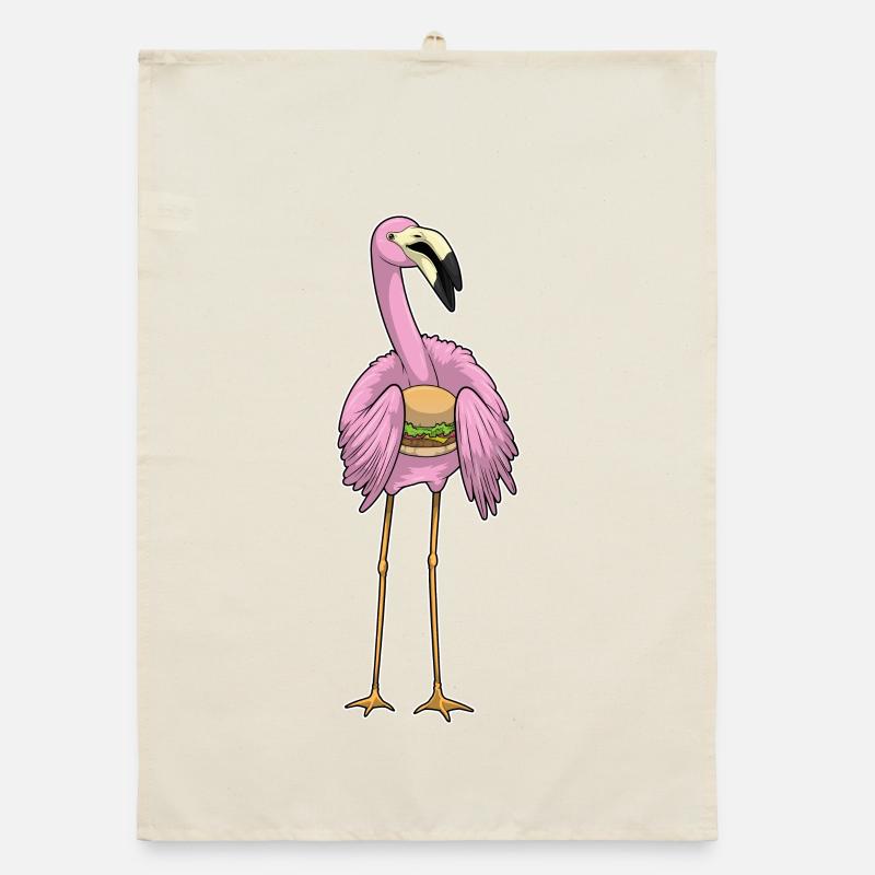 Flamingo Cheeseburger Organic Geschirrtuch