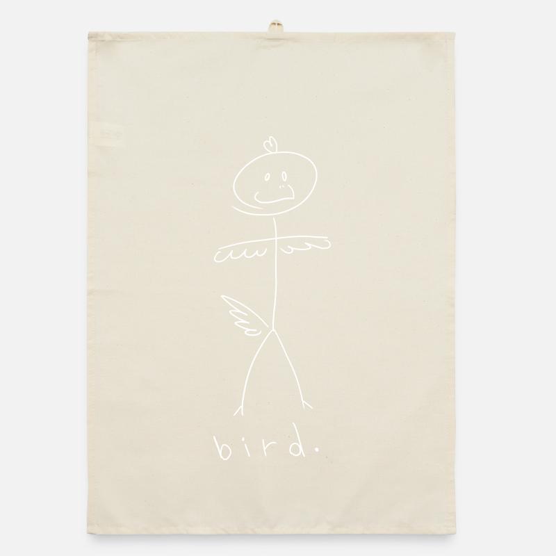 Oiseau. (lignes blanches) (par Leni Riosa) Torchon bio