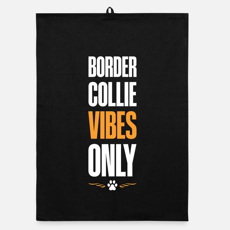 Border Collie Vibes Only Organic dish towel