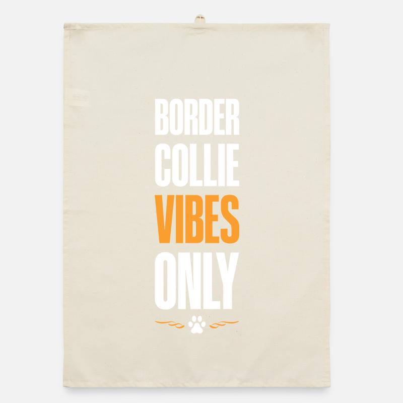 Border Collie Vibes Only Organic dish towel