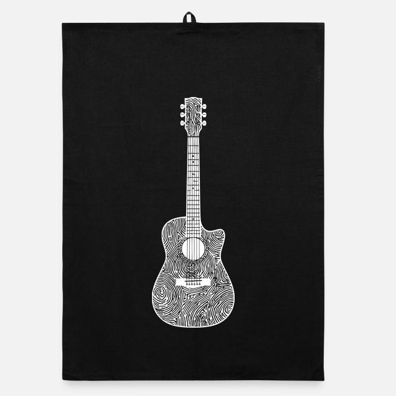 Abstract Guitar Art Music Design Organic dish towel