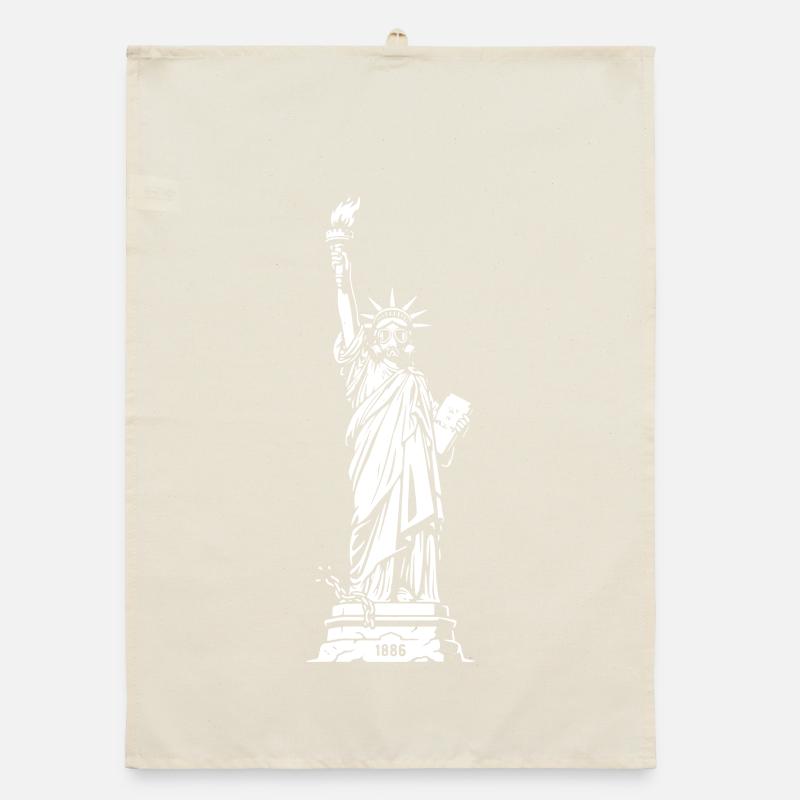 Liberty Silhouette: Torch & Tablet Organic dish towel
