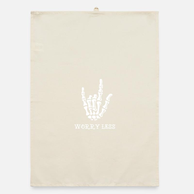 Skelett, das ein Peace-Zeichen bildet Organic Geschirrtuch