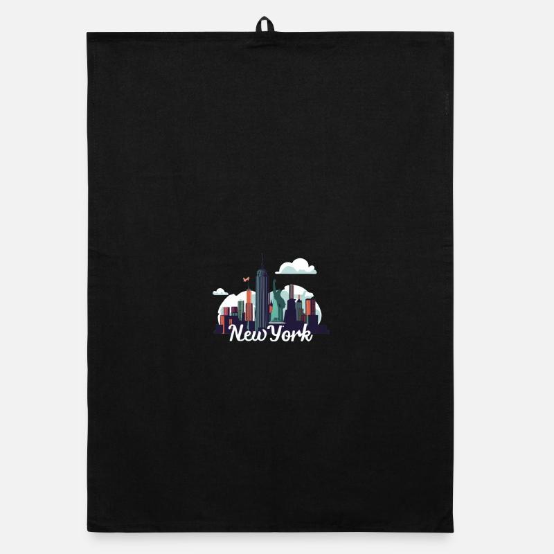 New York Skyline Splash Organic dish towel