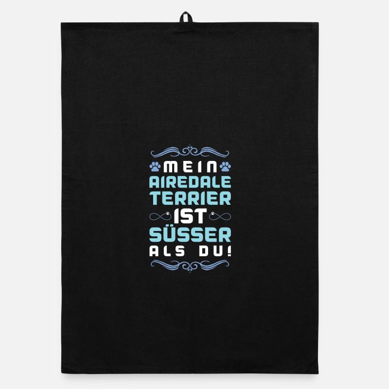 Airedale Terrierdog Saying Organic dish towel