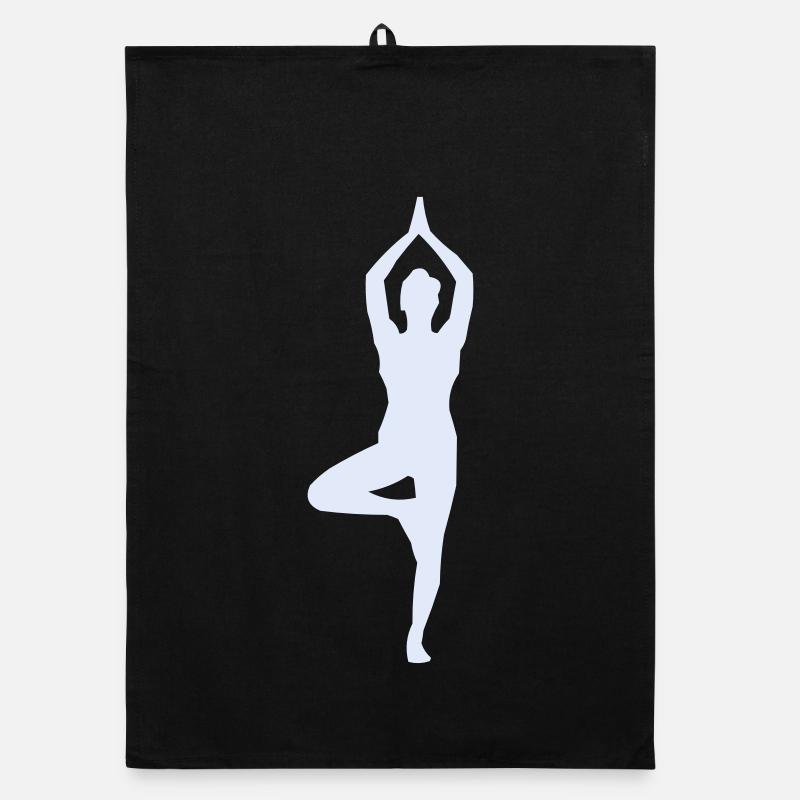 Yogastellung Baum-Pose Silhouette Organic Geschirrtuch