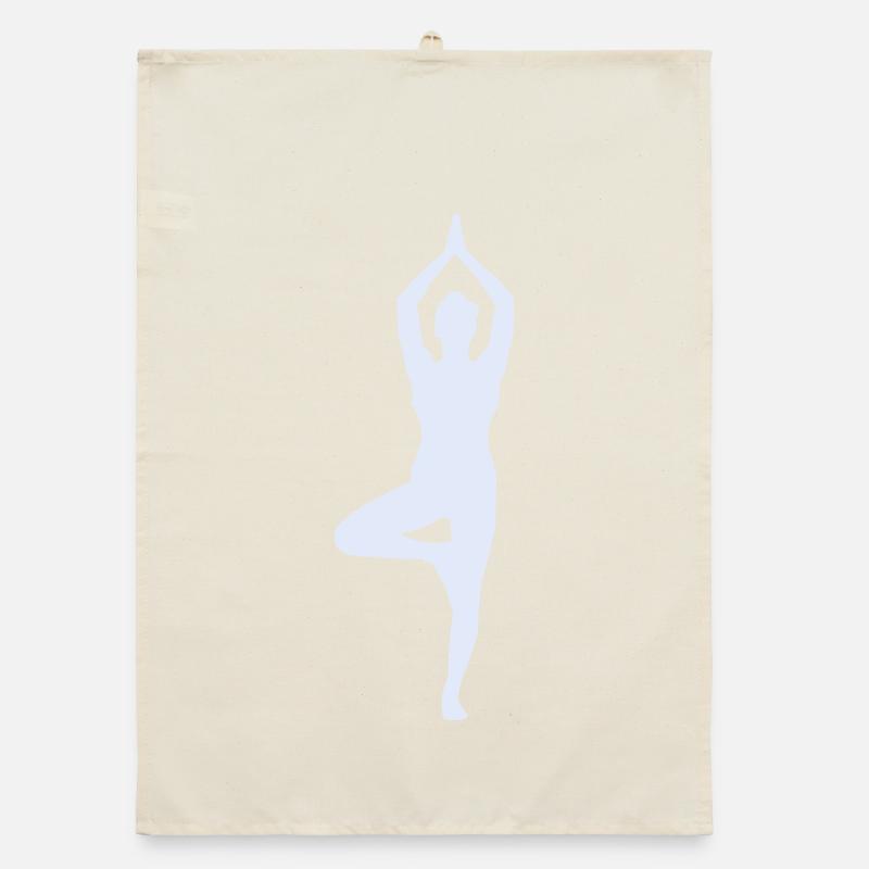 Yoga Pose Tree Pose Silhouette Organic dish towel