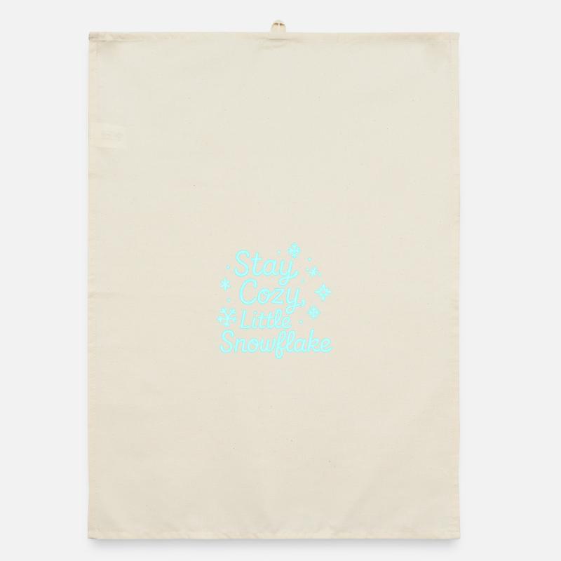 Stay Cozy Snowflake Neon Script Organic dish towel