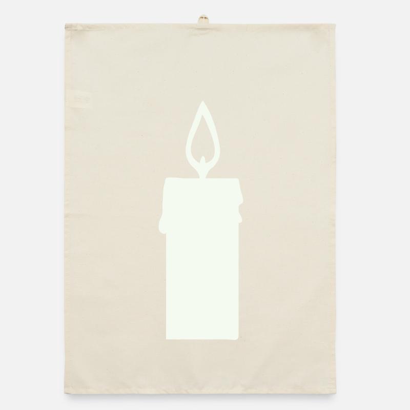 Lichtsilhouette Kerze in Laterne Organic Geschirrtuch
