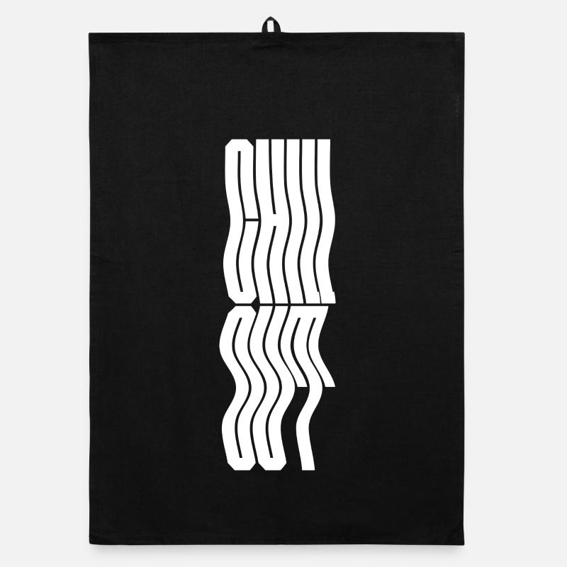 Conception du logo typographique ondulée Chill Out Torchon bio