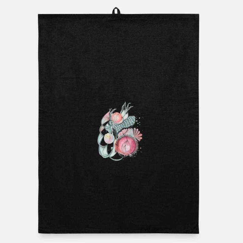 Mer de fleurs Wave Art Torchon bio