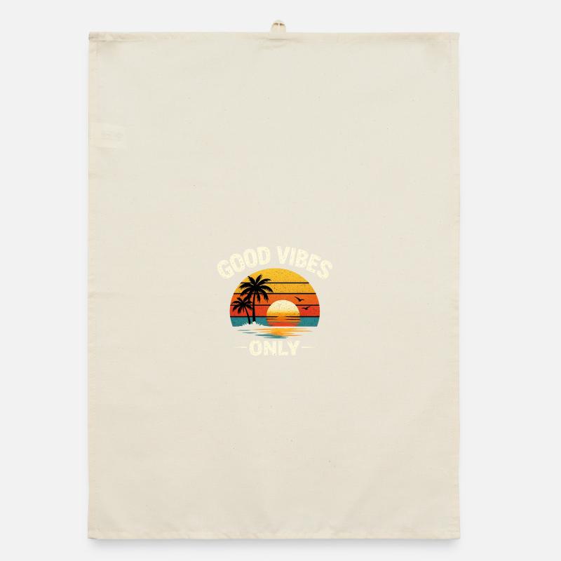 Sunset Palm Trees Organic dish towel