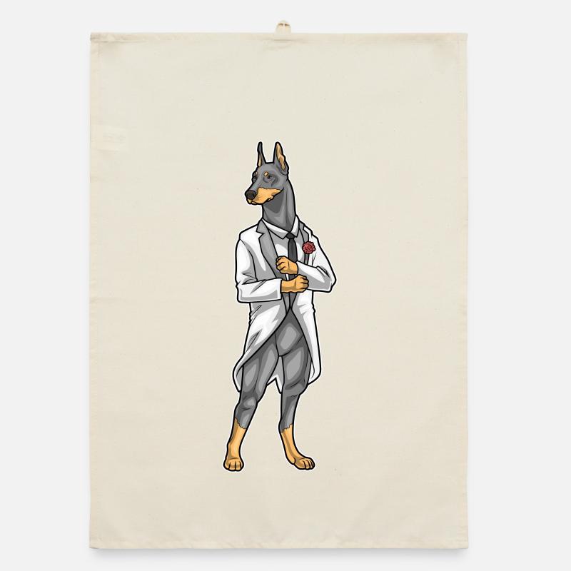 Doberman Groom Veste Mariage Torchon bio