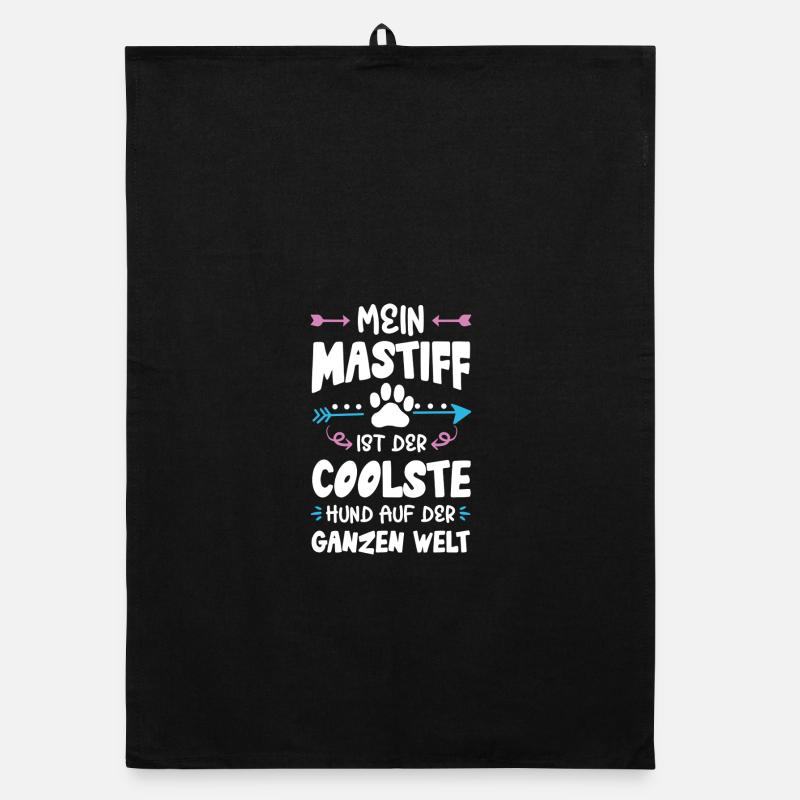 mastiff dog saying Organic dish towel