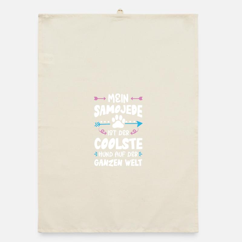 samojede hund spruch Organic Geschirrtuch