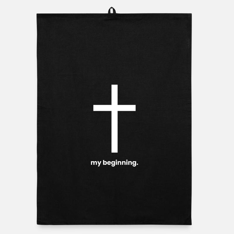 my beginning is jesus - christliche kleidung Organic Geschirrtuch