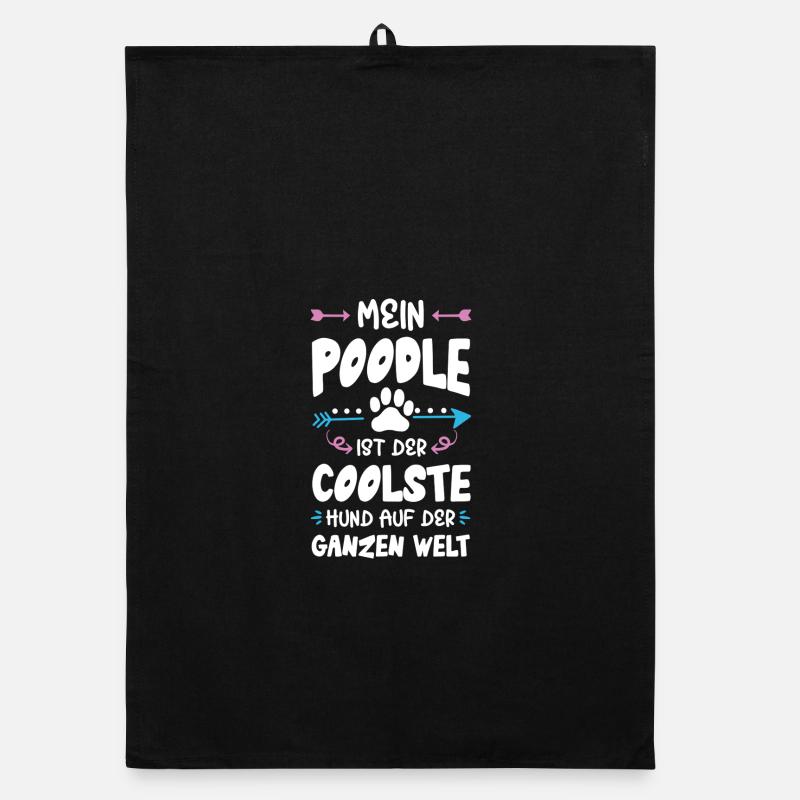 Poodle Dog Saying Organic dish towel