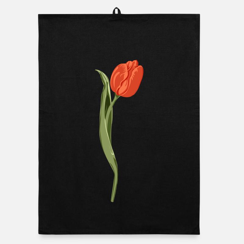 Lebendige rote Tulpe Illustration Organic Geschirrtuch