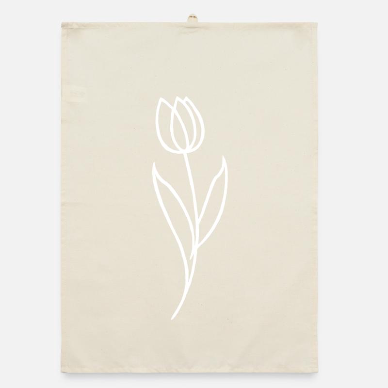 Esquisse d'une fleur blanche Torchon bio