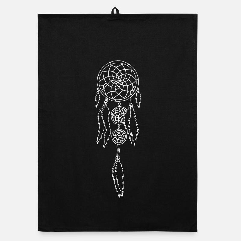 White Dreamcatcher Organic dish towel